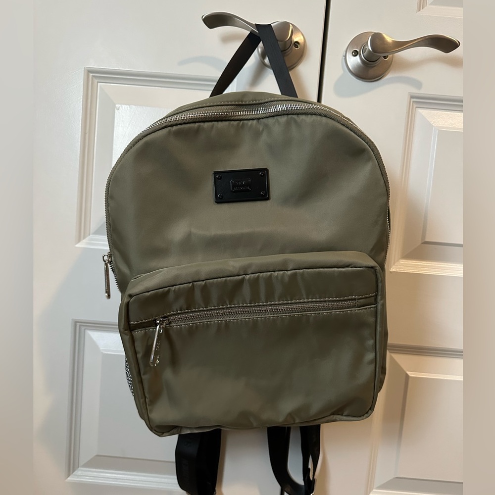 Olive Green Steve Madden Soft Nylon Backpack for Travel Bag or School Bag